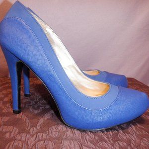 Qupid Royal Blue Hidden Platform Pumps 7.5